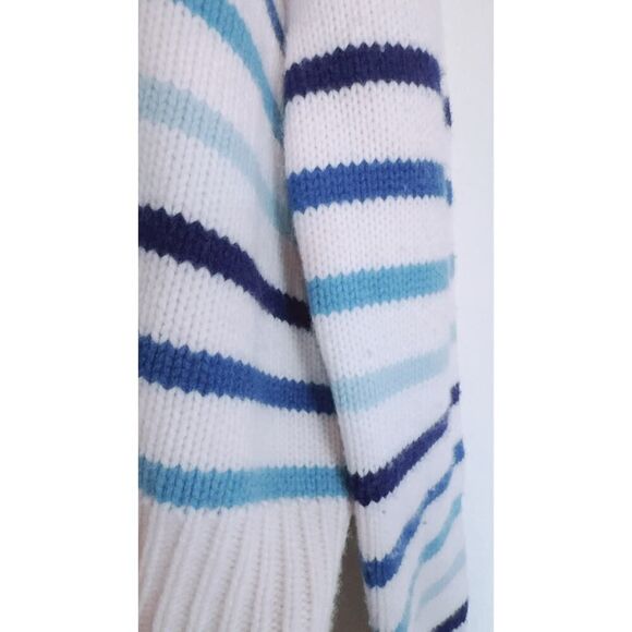 LA LIGNE Mini Marin Striped Sweater In Creamblue Multi XL - Picture 9 of 13